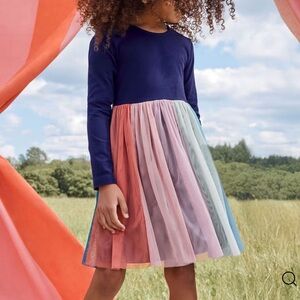 NWOT Hanna Andersson Long Sleeve Tulle Rainbow Dress